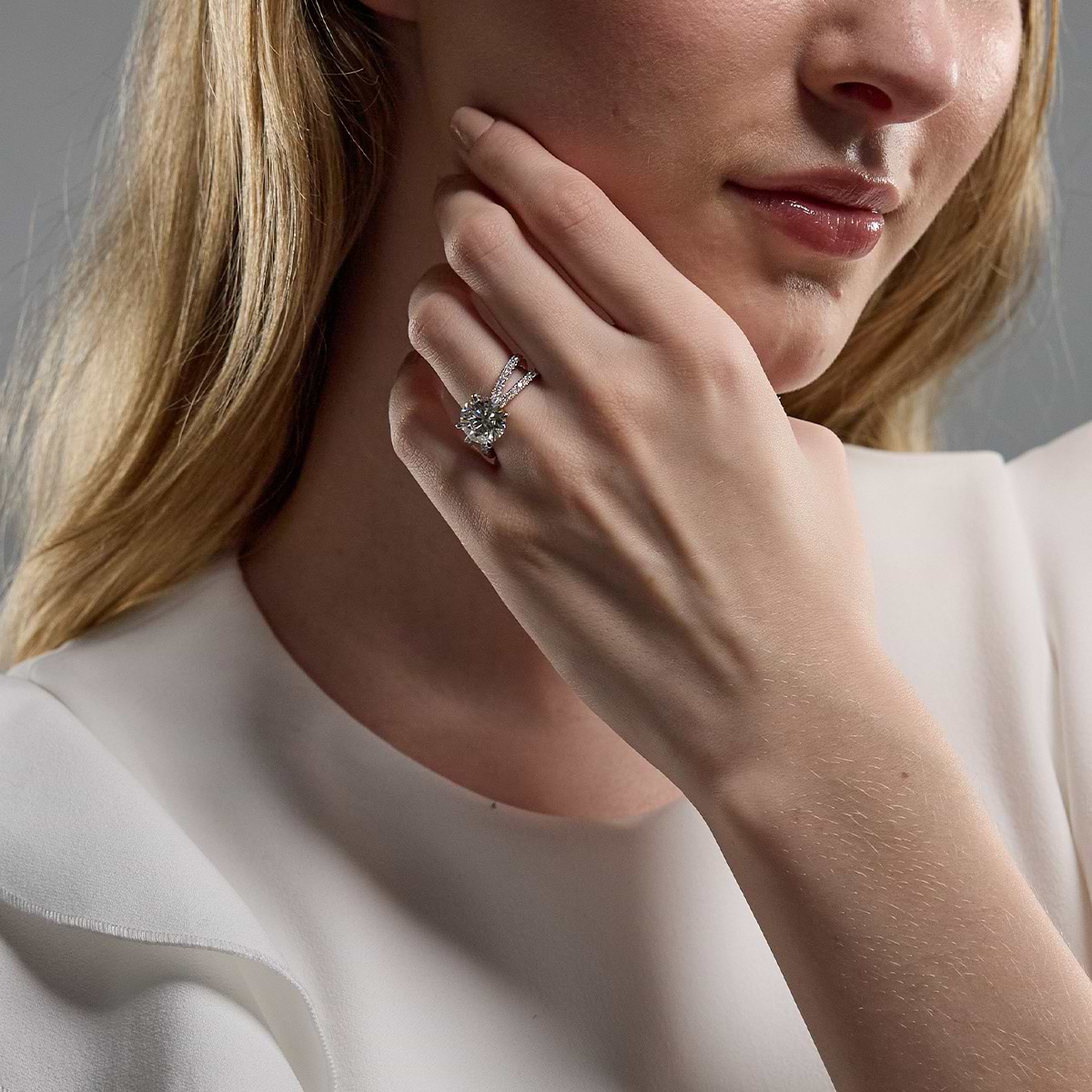 Additional Image 2 for  4 ctw Round Lab Grown Diamond Engagement Ring